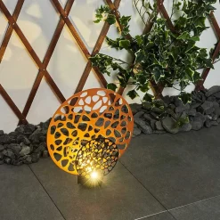 Lampe Solaire Mesan Led Rouille, Noir, 2 Lumieres