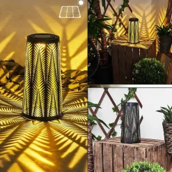 Lampe Solaire Meteo Led Or, Noir, 1 Lumiere