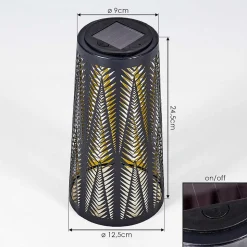 Lampe Solaire Meteo Led Or, Noir, 1 Lumiere