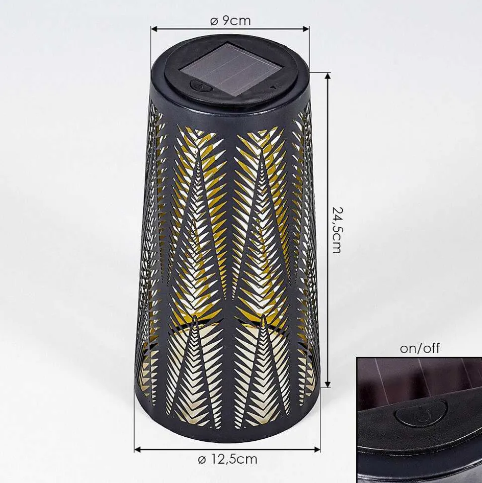 Lampe Solaire Meteo Led Or, Noir, 1 Lumiere