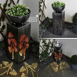 Lampe Solaire Parikia Led Cuivre, Noir, Argente, 1 Lumiere