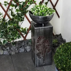 Lampe Solaire Parikia Led Cuivre, Noir, Argente, 1 Lumiere