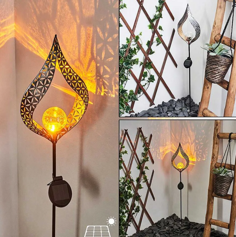 Lampe Solaire Rovinj Led Cuivre, Noir, 1 Lumiere