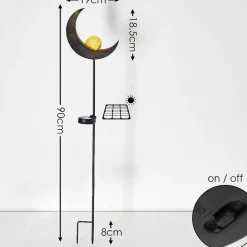 Lampe Solaire Rovinj Led Cuivre, Noir, 1 Lumiere