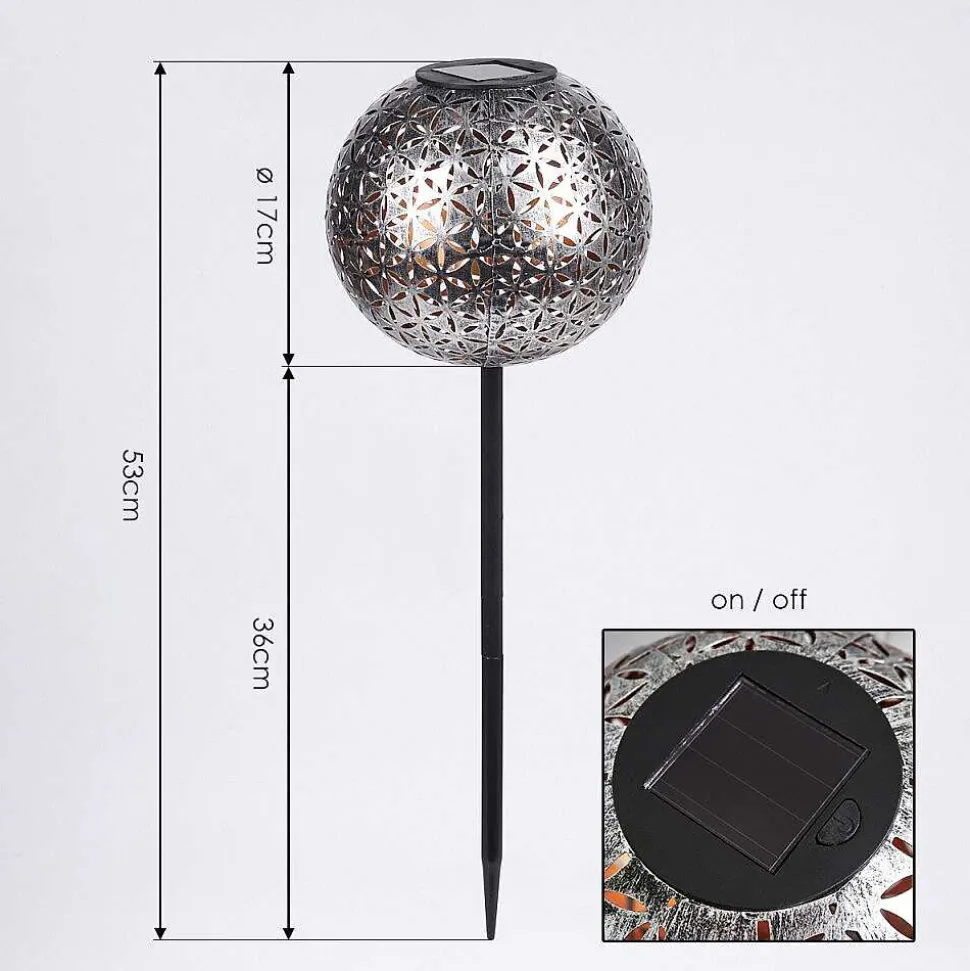 Lampe Solaire Samoao Led Cuivre, Noir, Argente, 1 Lumiere