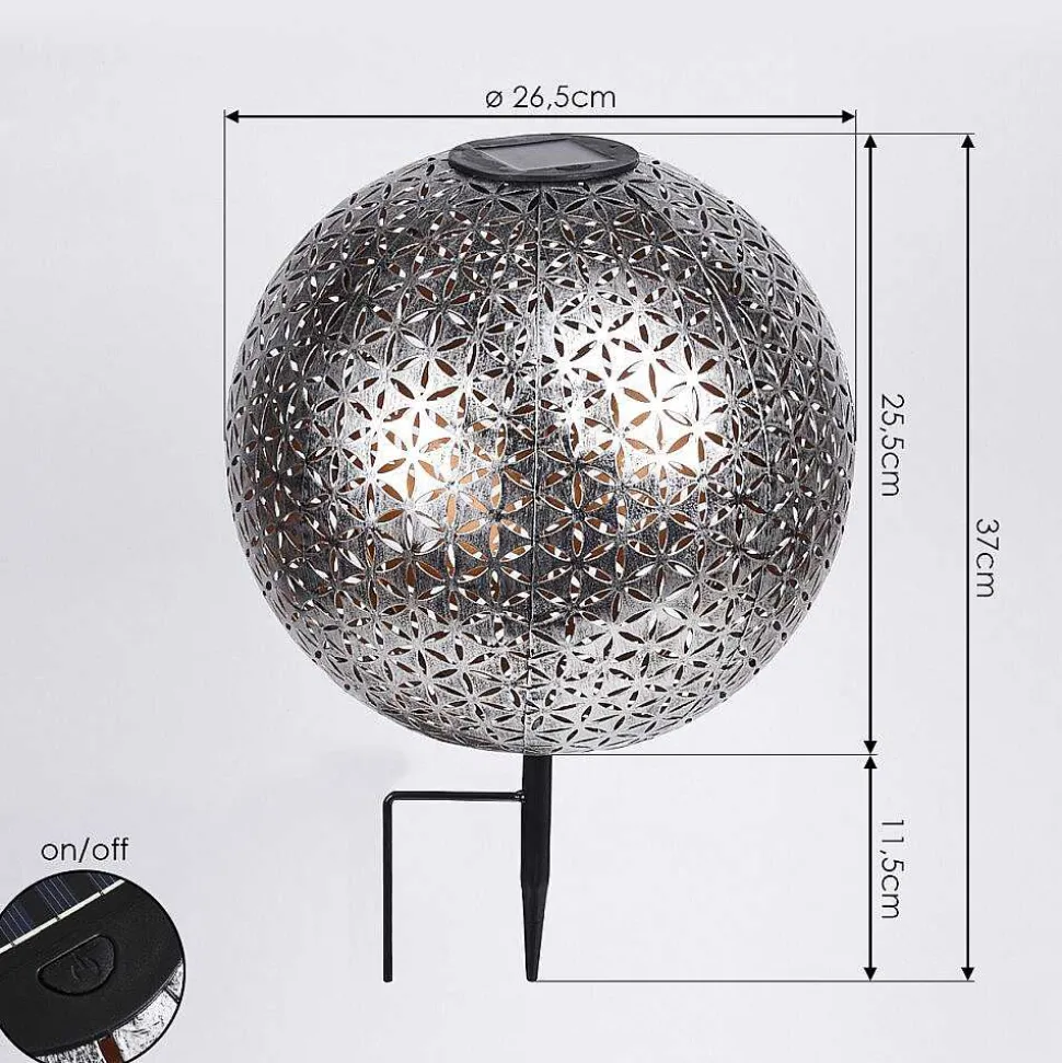 Lampe Solaire Samoao Led Cuivre, Noir, Argente, 1 Lumiere