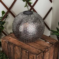 Lampe Solaire Samoao Led Cuivre, Noir, Argente, 1 Lumiere