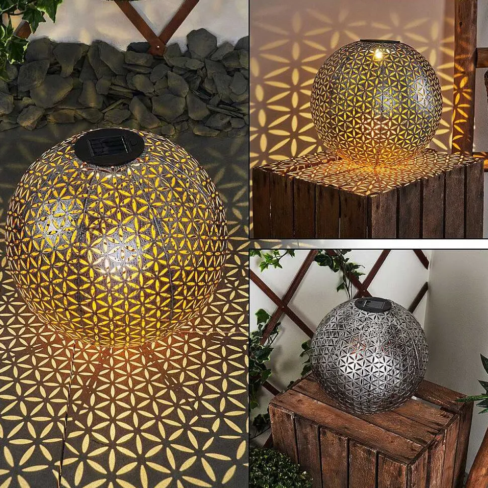 Lampe Solaire Samoao Led Cuivre, Noir, Argente, 1 Lumiere