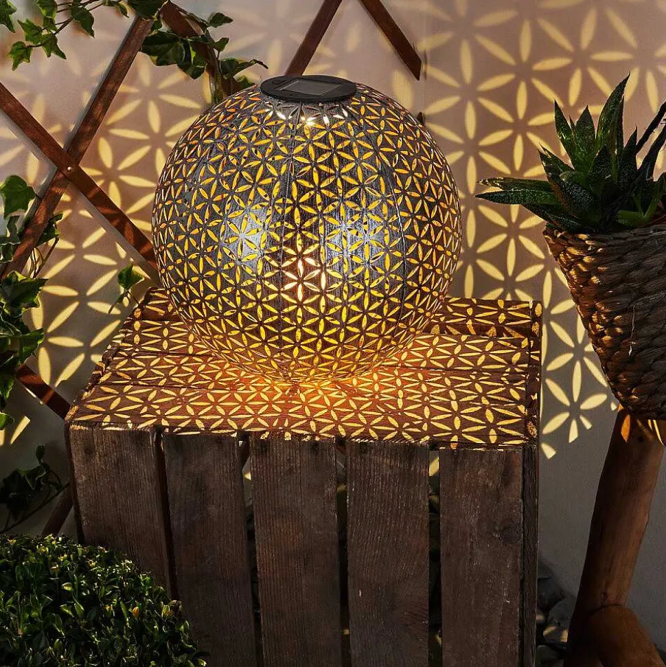 Lampe Solaire Samoao Led Cuivre, Noir, Argente, 1 Lumiere
