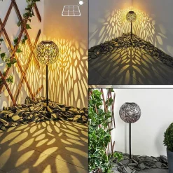 Lampe Solaire Samoao Led Cuivre, Noir, Argente, 1 Lumiere