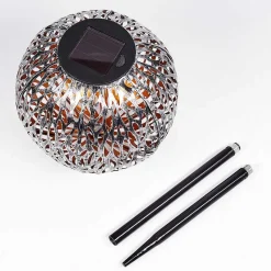 Lampe Solaire Samoao Led Cuivre, Noir, Argente, 1 Lumiere