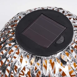 Lampe Solaire Samoao Led Cuivre, Noir, Argente, 1 Lumiere