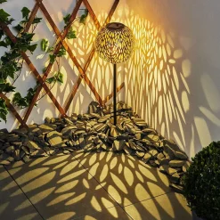 Lampe Solaire Samoao Led Cuivre, Noir, Argente, 1 Lumiere