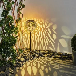 Lampe Solaire Samoao Led Cuivre, Noir, Argente, 1 Lumiere