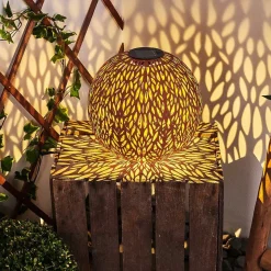 Lampe Solaire Samoao Led Rouille, Noir, 1 Lumiere