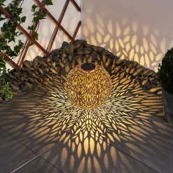 Lampe Solaire Samoao Led Rouille, Noir, 1 Lumiere