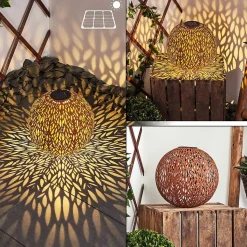 Lampe Solaire Samoao Led Rouille, Noir, 1 Lumiere