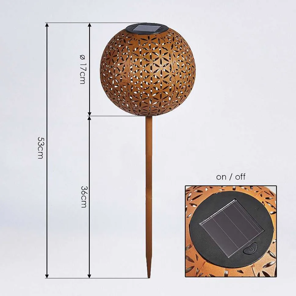 Lampe Solaire Samoao Led Rouille, Noir, 1 Lumiere