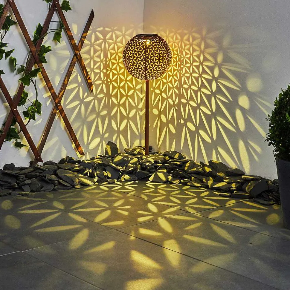 Lampe Solaire Samoao Led Rouille, Noir, 1 Lumiere