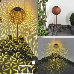 Lampe Solaire Samoao Led Rouille, Noir, 1 Lumiere