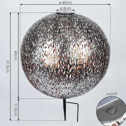 Lampe Solaire Samoao Led Cuivre, Noir, Argente, 1 Lumiere