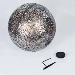 Lampe Solaire Samoao Led Cuivre, Noir, Argente, 1 Lumiere