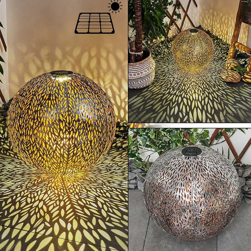 Lampe Solaire Samoao Led Cuivre, Noir, Argente, 1 Lumiere