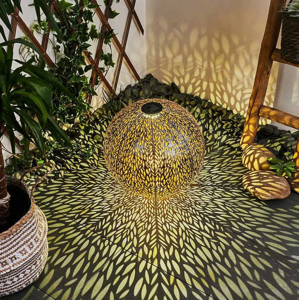 Lampe Solaire Samoao Led Cuivre, Noir, Argente, 1 Lumiere