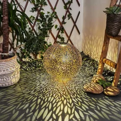 Lampe Solaire Samoao Led Cuivre, Noir, Argente, 1 Lumiere