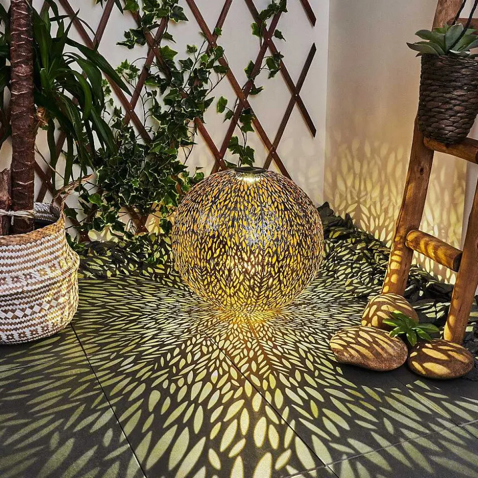 Lampe Solaire Samoao Led Cuivre, Noir, Argente, 1 Lumiere