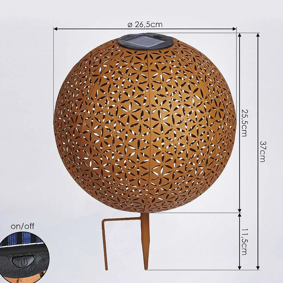 Lampe Solaire Samoao Led Rouille, Noir, 1 Lumiere