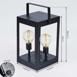 Lampe Solaire Sciolze Led Noir, Transparent, 2 Lumieres