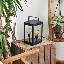 Lampe Solaire Sciolze Led Noir, Transparent, 2 Lumieres