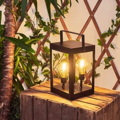 Lampe Solaire Sciolze Led Noir, Transparent, 2 Lumieres