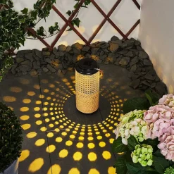 Lampe Solaire Sessivi Led Brun, Bois Clair, Noir, 1 Lumiere