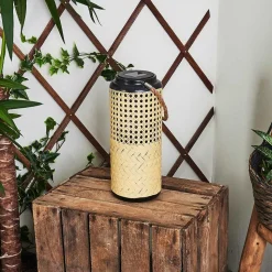 Lampe Solaire Sessivi Led Brun, Bois Clair, Noir, 1 Lumiere