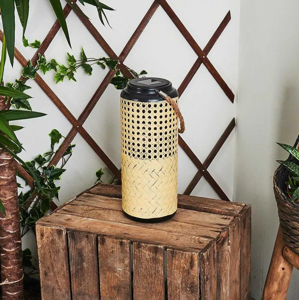 Lampe Solaire Sessivi Led Brun, Bois Clair, Noir, 1 Lumiere