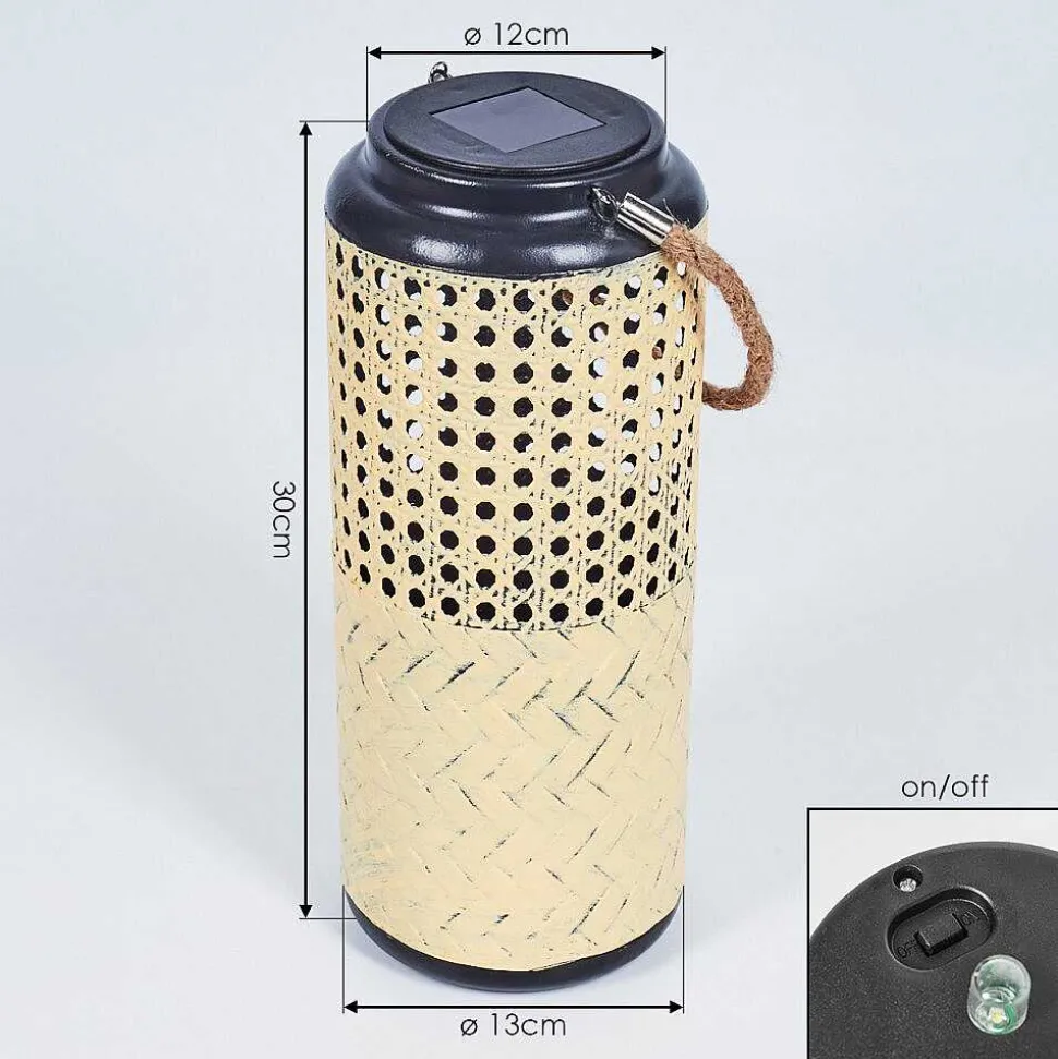 Lampe Solaire Sessivi Led Brun, Bois Clair, Noir, 1 Lumiere