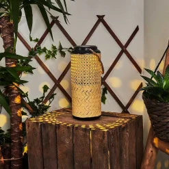 Lampe Solaire Sessivi Led Brun, Bois Clair, Noir, 1 Lumiere