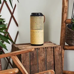 Lampe Solaire Sessivi Led Brun, Bois Clair, Noir, 1 Lumiere