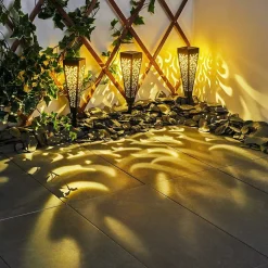 Lampe Solaire Staranzano Led Jaune, Noir, 1 Lumiere