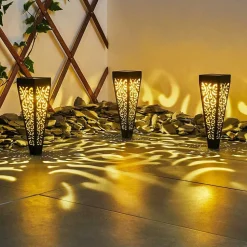 Lampe Solaire Staranzano Led Jaune, Noir, 1 Lumiere