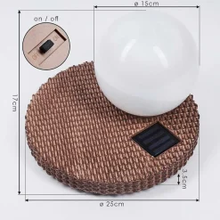 Lampe Solaires Centrache Led Brun, 1 Lumiere