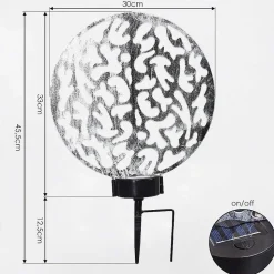 Lampe Solaires Kupa Led Noir, Argente, 2 Lumieres