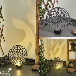 Lampe Solaires Kupa Led Noir, Argente, 2 Lumieres