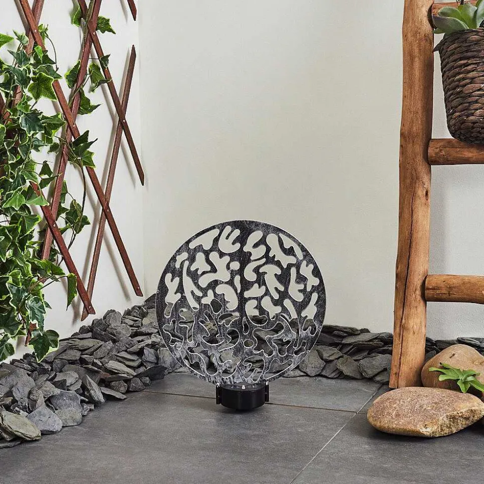 Lampe Solaires Kupa Led Noir, Argente, 2 Lumieres