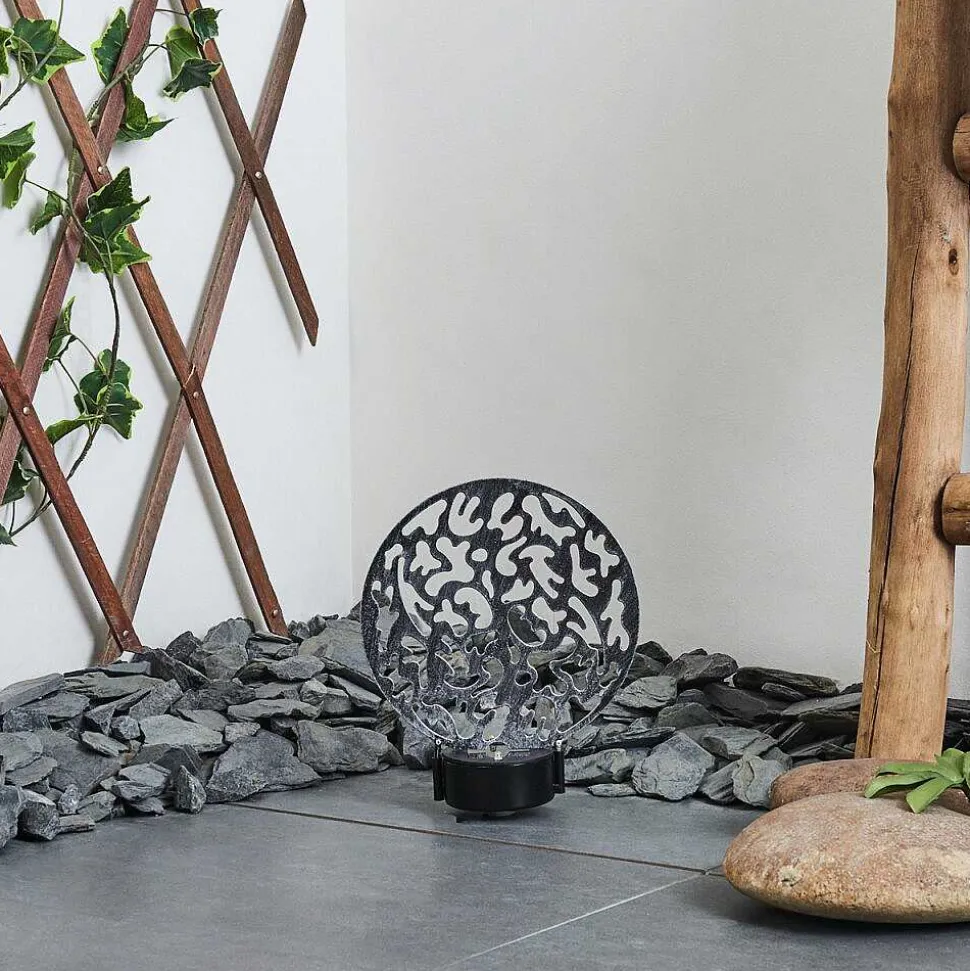 Lampe Solaires Kupa Led Noir, Argente, 2 Lumieres