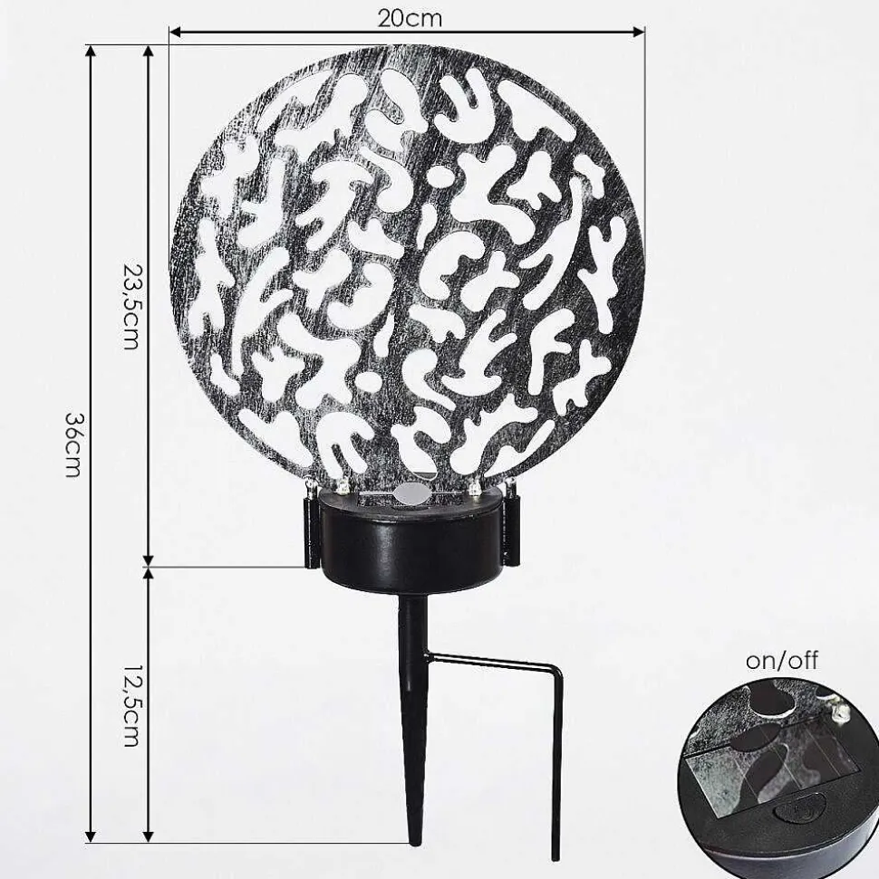 Lampe Solaires Kupa Led Noir, Argente, 2 Lumieres