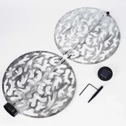 Lampe Solaires Mesan Led Noir, Argente, 1 Lumiere