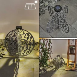 Lampe Solaires Mesan Led Noir, Argente, 1 Lumiere